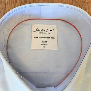 Men's light blue SEVEN SEAS XXL 45-46 slim fit long sleeve dress shirt